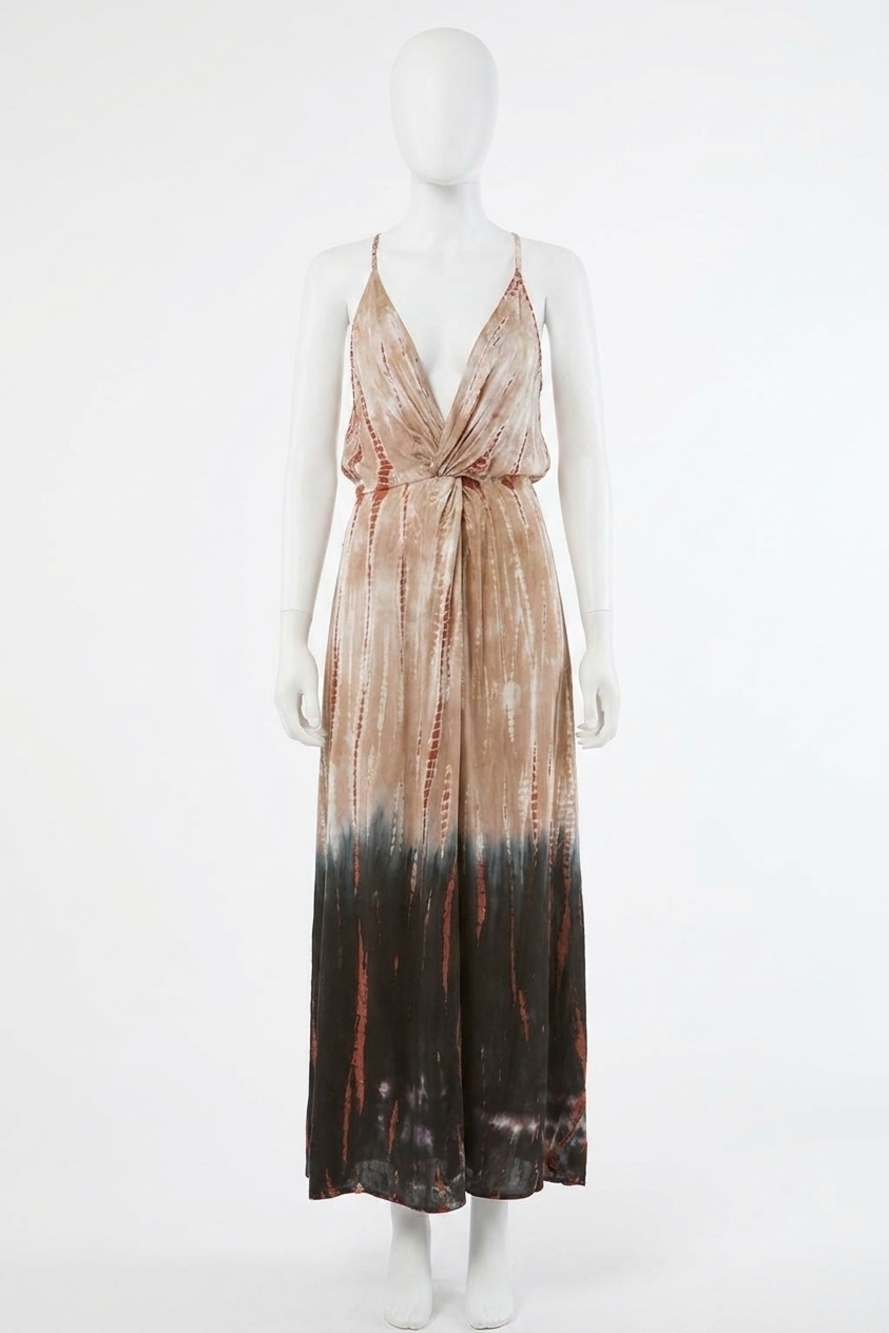 NEW YOUNG FABULOUS & BROKE shayna maxi dress in nut bamboo ombre